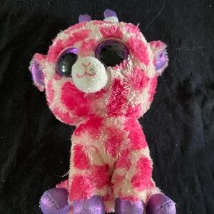 Beanie Babies Ty Pink and Purple Stuffed Animal giraffe